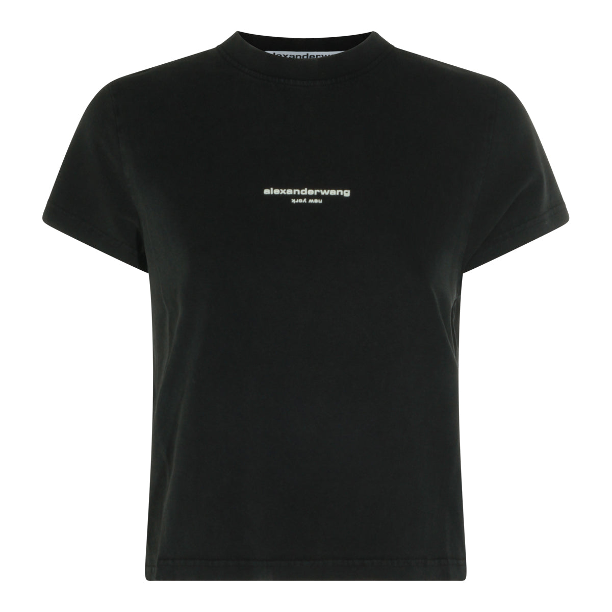 WASHED BLACK COTTON LOGO T-SHIRT