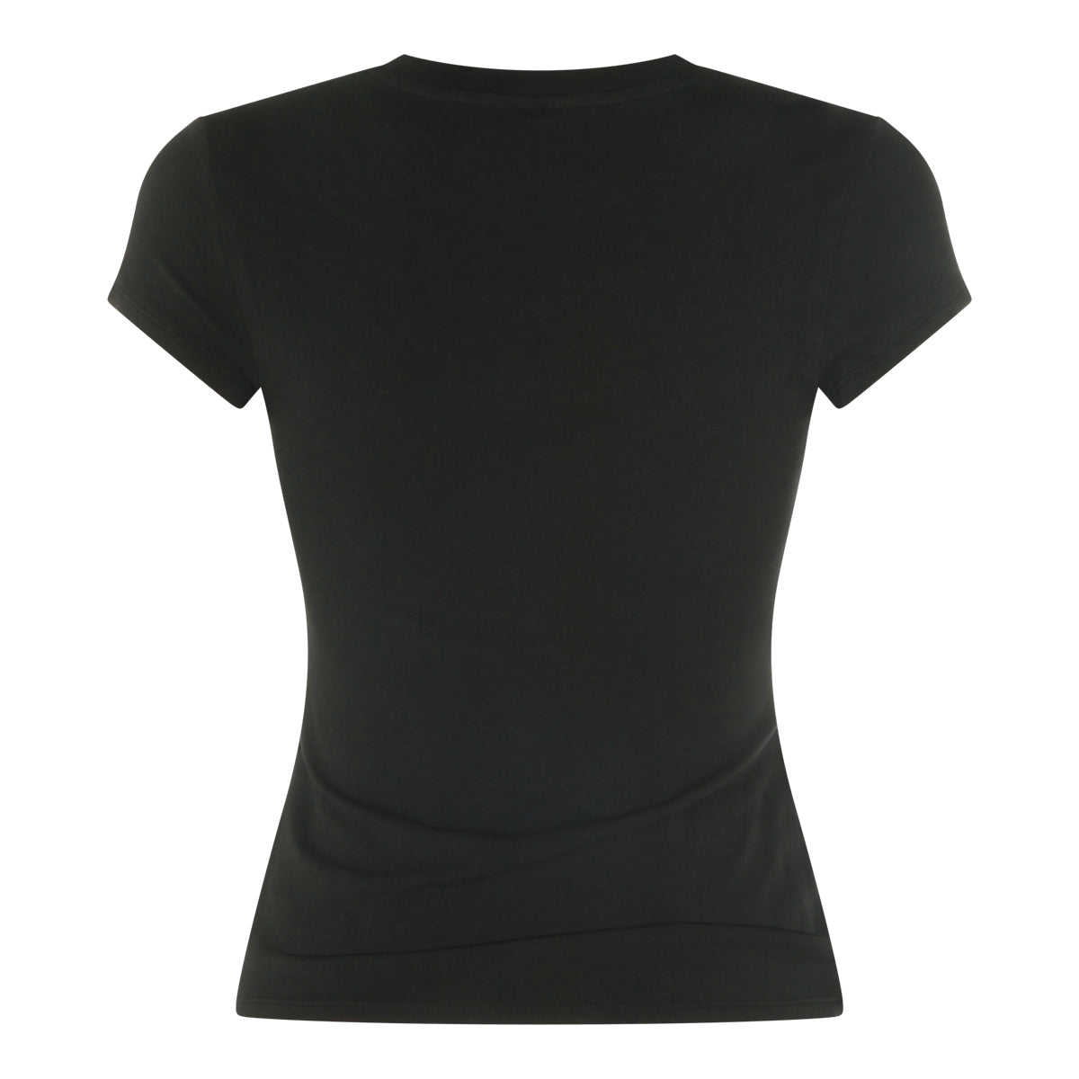 BLACK COTTON LOGO STRETCH T-SHIRT