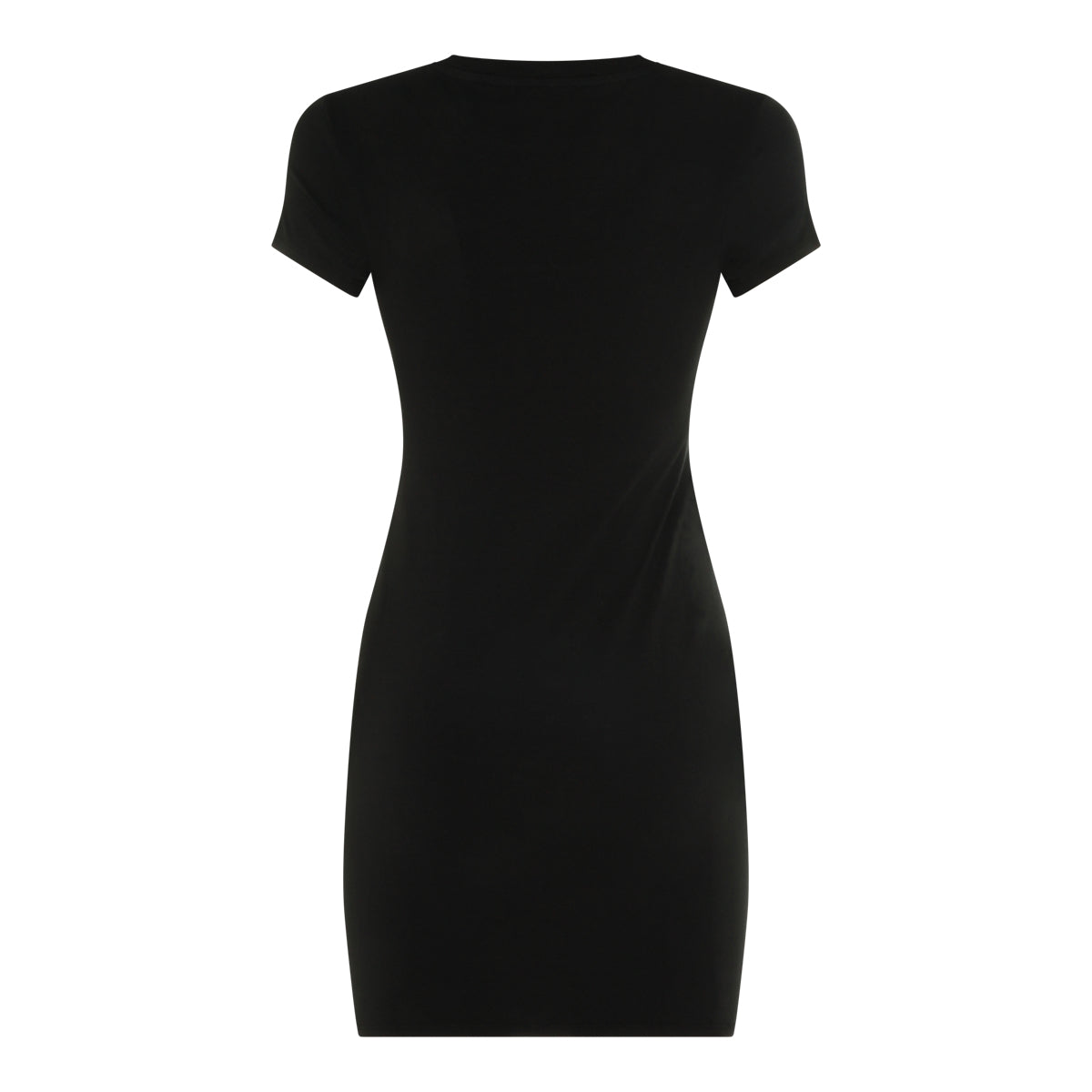 BLACK COTTON LOGO STRETCH DRESS
