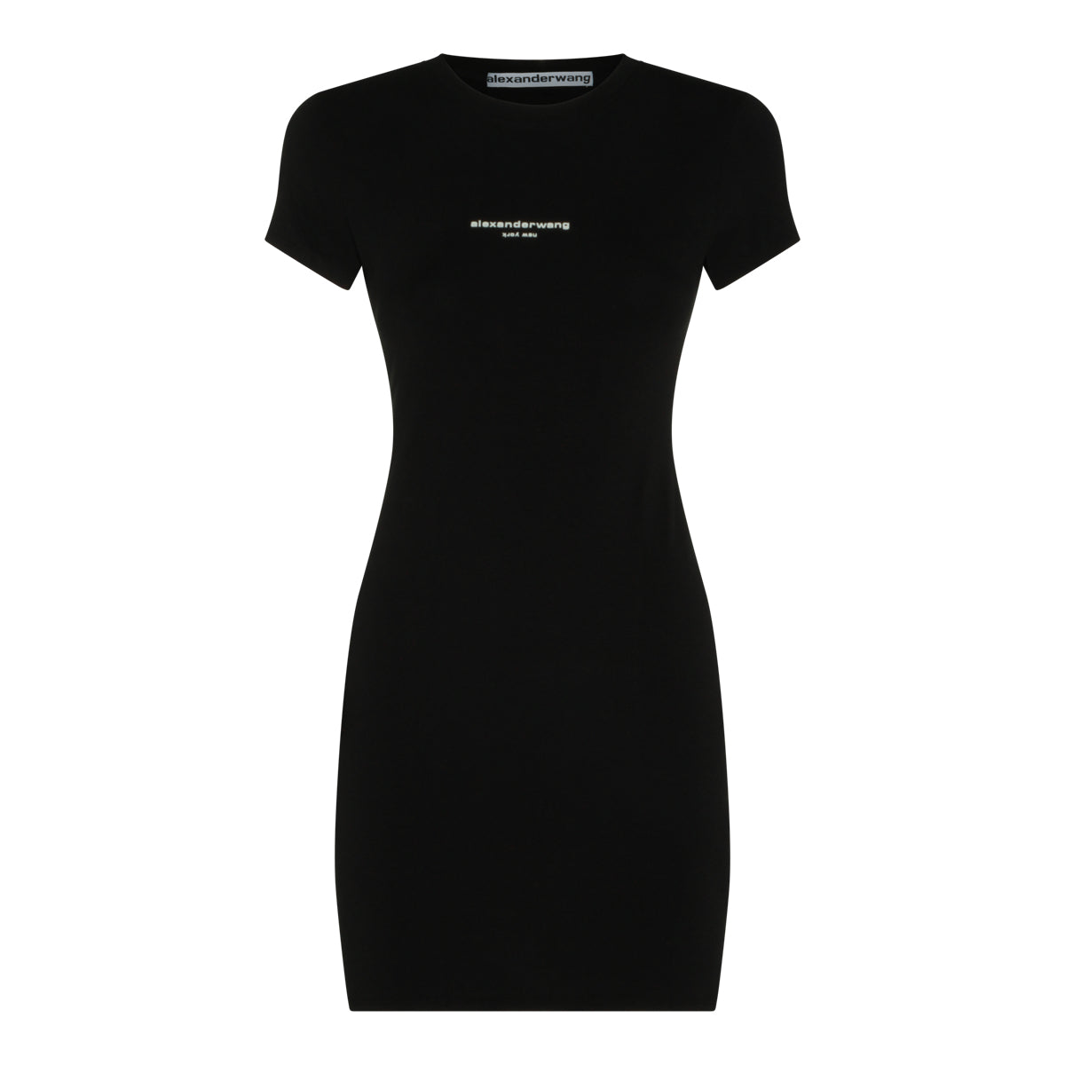 BLACK COTTON LOGO STRETCH DRESS