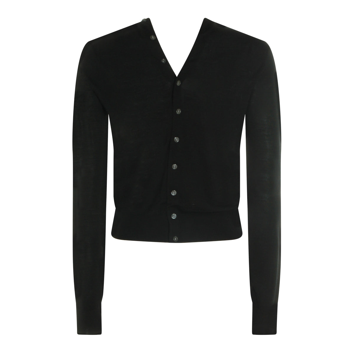 BLACK WOOL CARDIGAN