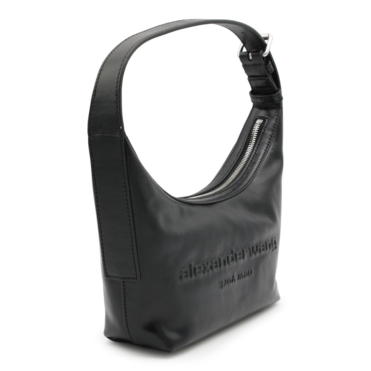 BLACK LEATHER CROSSBODY BAG