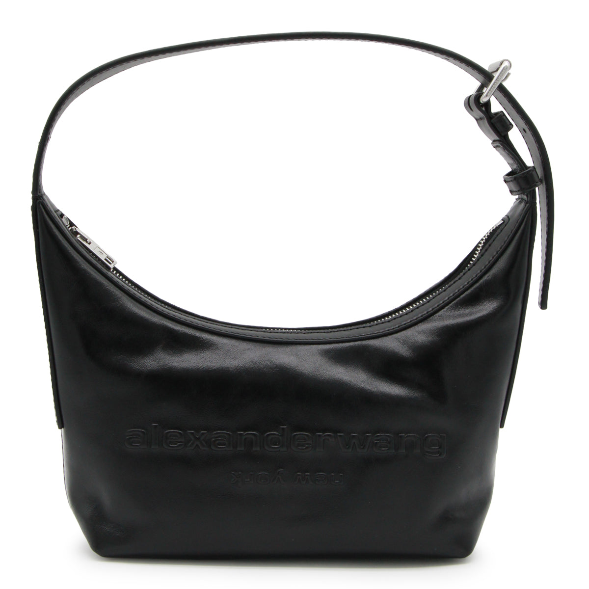 BLACK LEATHER CROSSBODY BAG