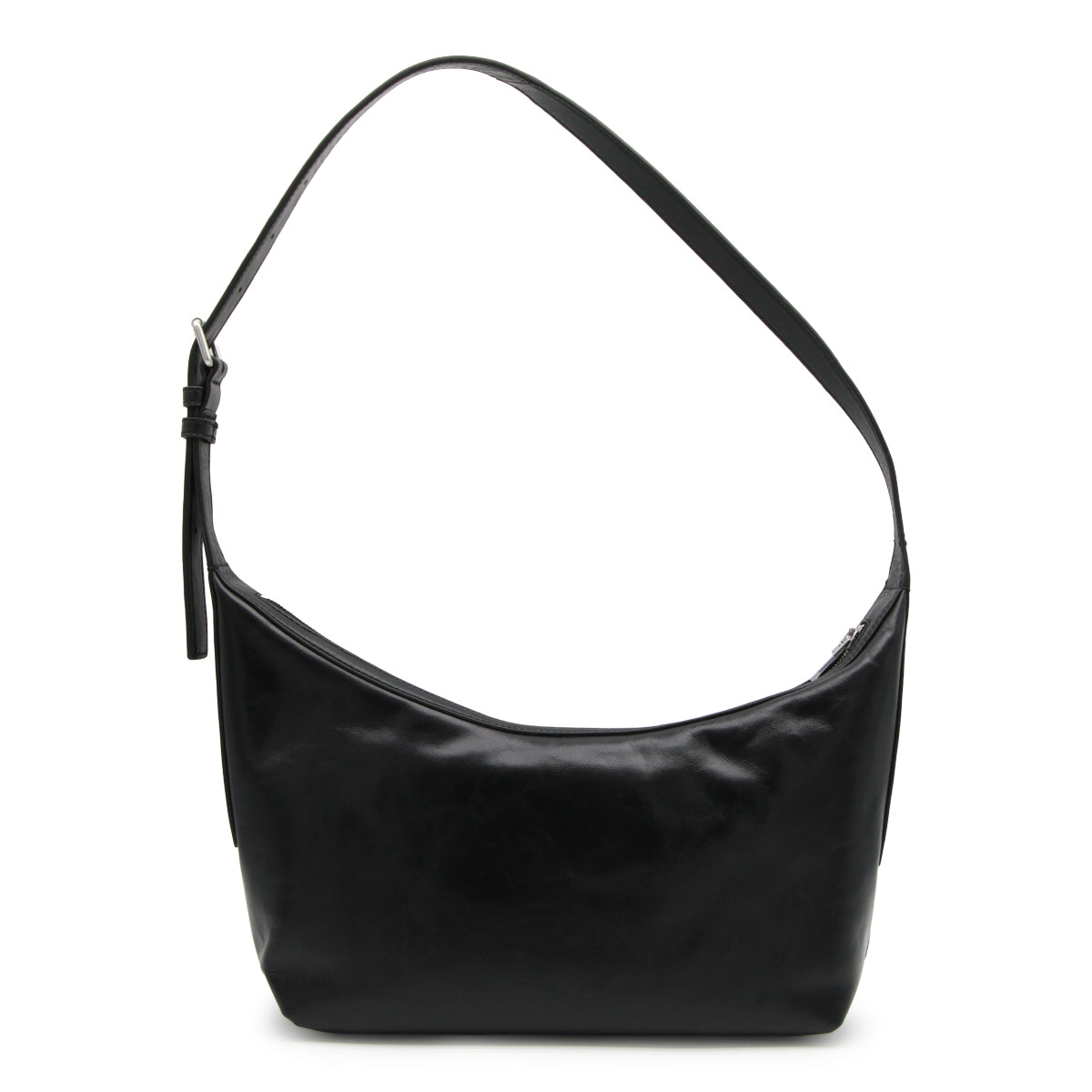 BLACK LEATHER CROSSBODY BAG