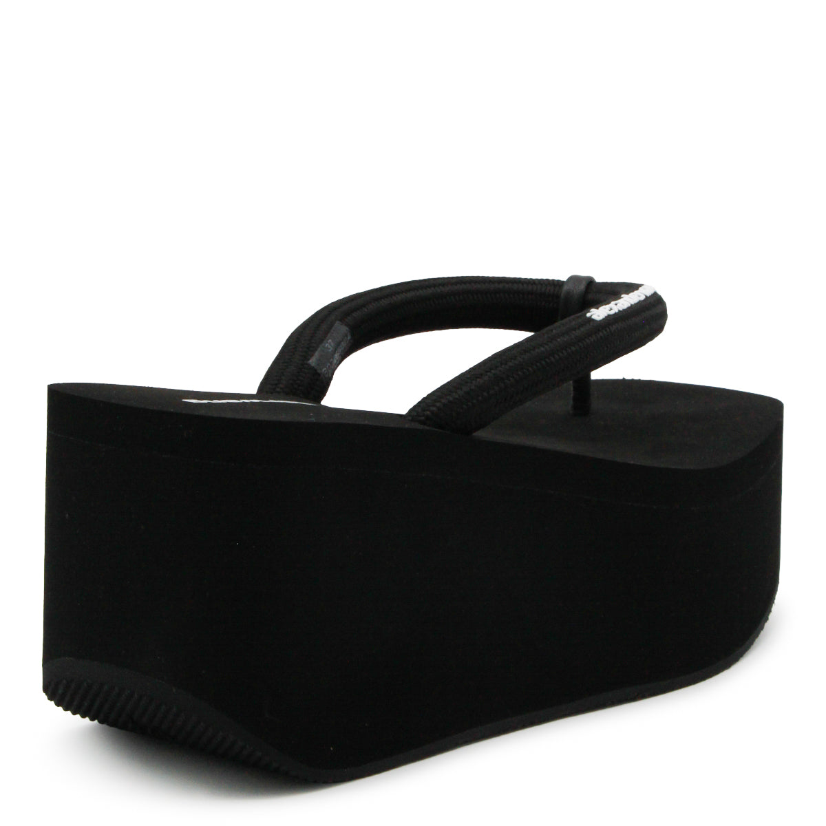 BLACK LOGO PLATFORM SANDALS