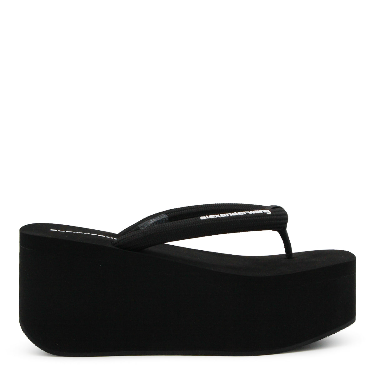 BLACK LOGO PLATFORM SANDALS