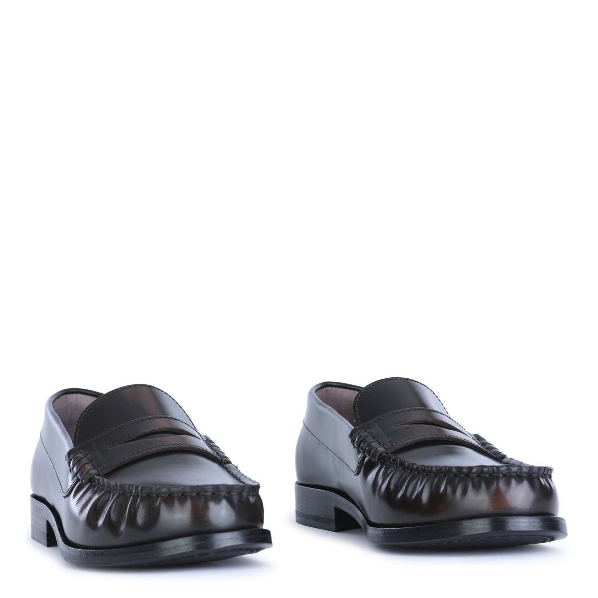 COFFEE LEATHER LOAFERS