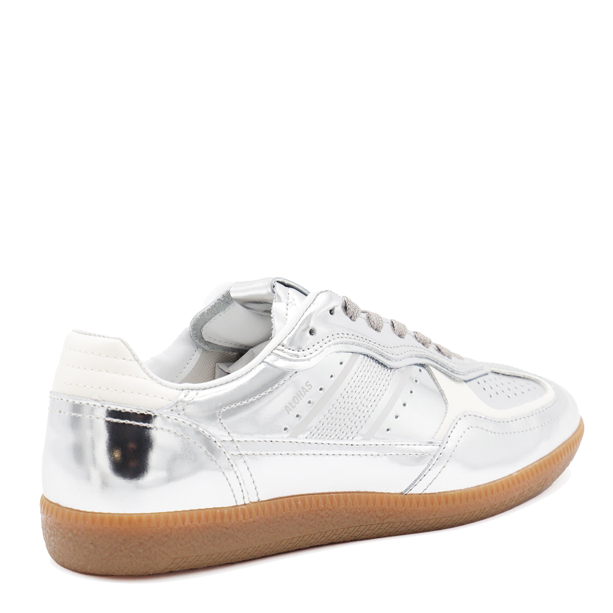 SILVER LEATHER TB 490 RIFE SHIMMER SNEAKERS