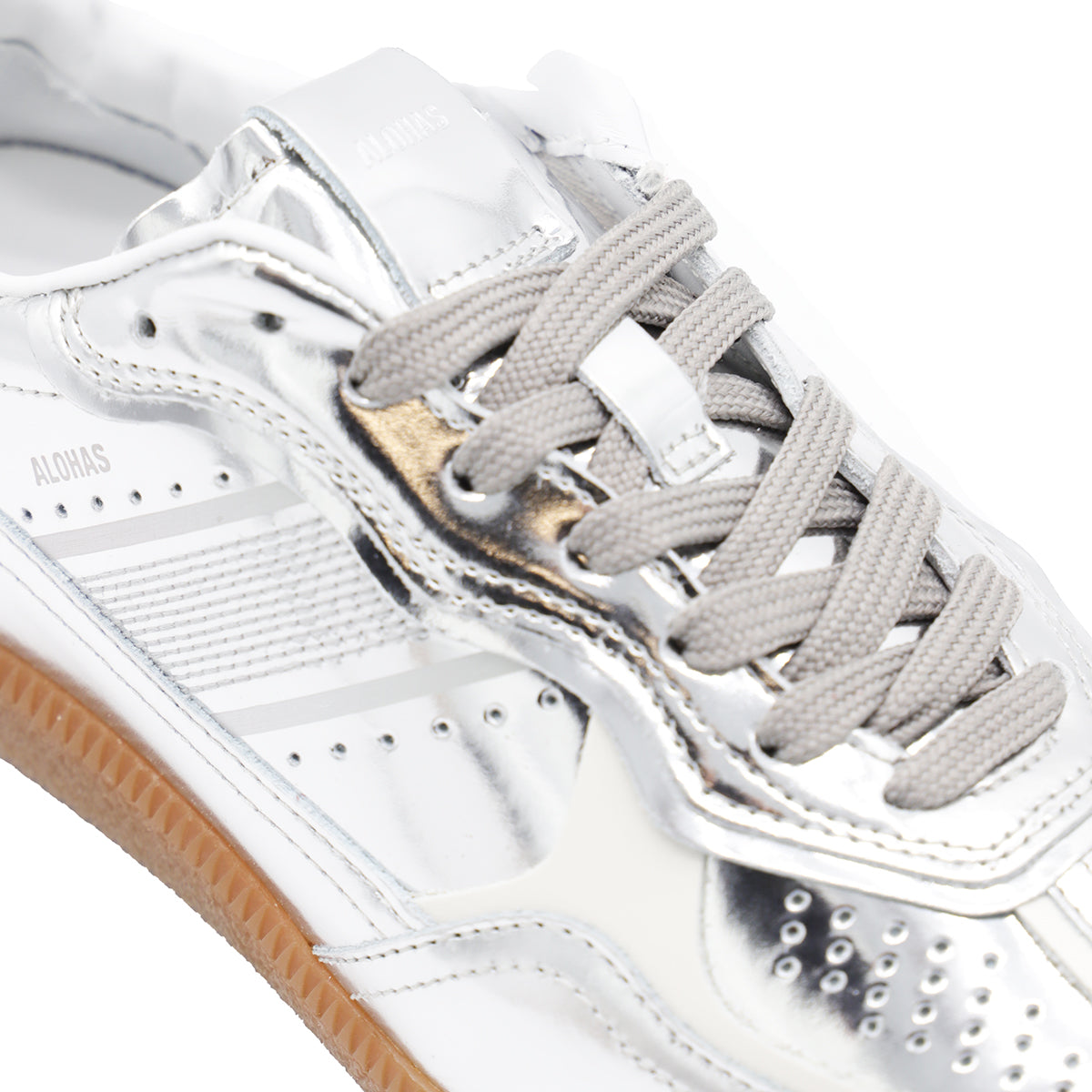 SILVER LEATHER TB 490 RIFE SHIMMER SNEAKERS