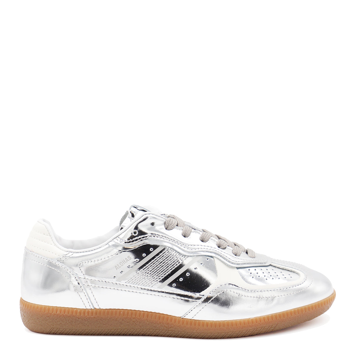 SILVER LEATHER TB 490 RIFE SHIMMER SNEAKERS