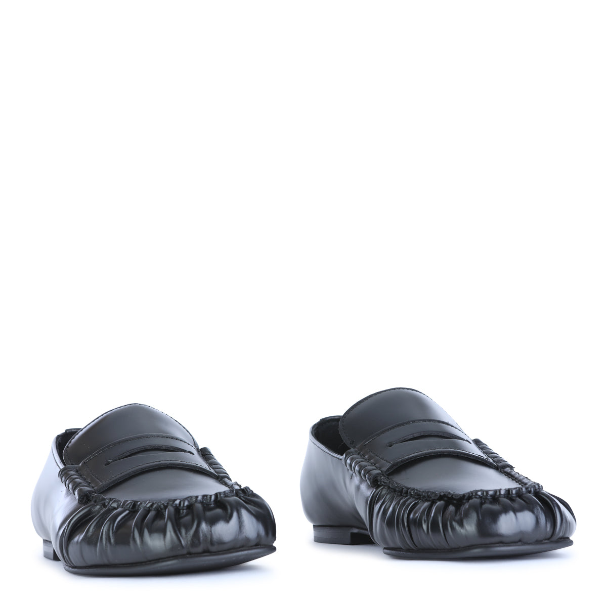 BLACK LEATHER LOAFERS