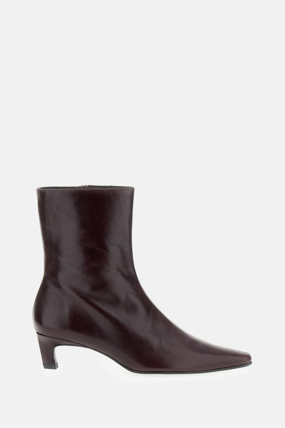 AMBAR RIFT BURGUNDY LEATHER ANKLE BOOTS