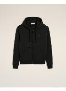 ZIPPED HOODIE WITH RED AMI DE COEUR