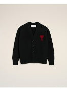 V NECK CARDIGAN WITH CONTRASTED AMI DE COEUR