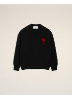 CREWNECK SWEATER WITH CONTRASTED AMI DE COEUR