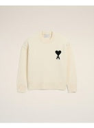 CREWNECK SWEATER WITH CONTRASTED AMI DE COEUR
