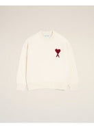 CREWNECK SWEATER WITH CONTRASTED AMI DE COEUR