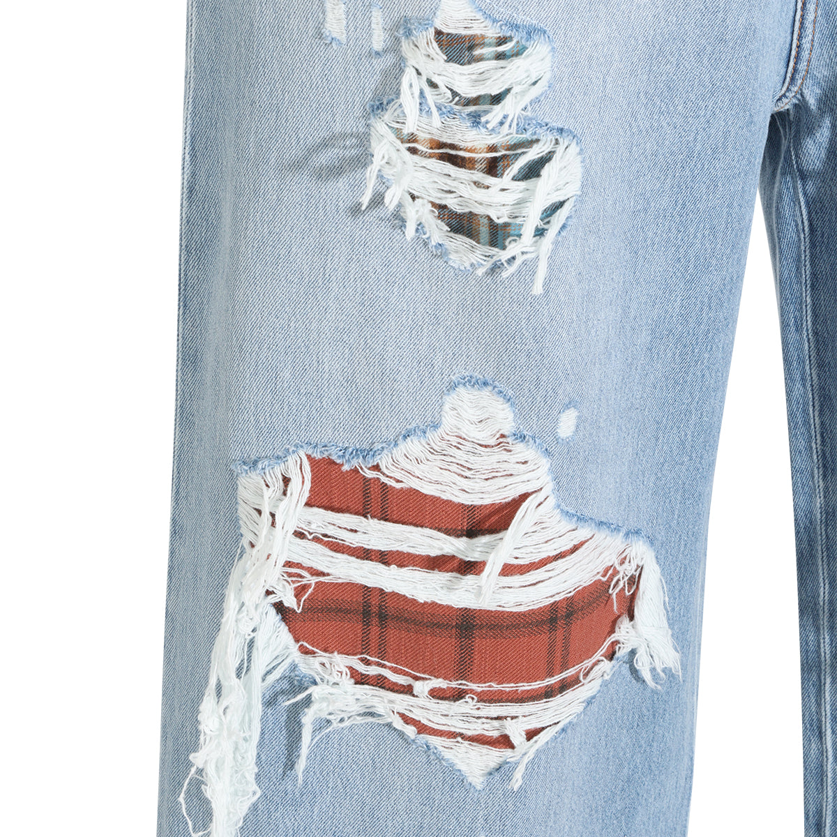 SURFRIDER INDIGO FLANNEL REPAIR DENIM JEANS