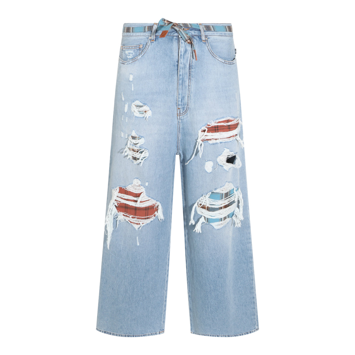 SURFRIDER INDIGO FLANNEL REPAIR DENIM JEANS