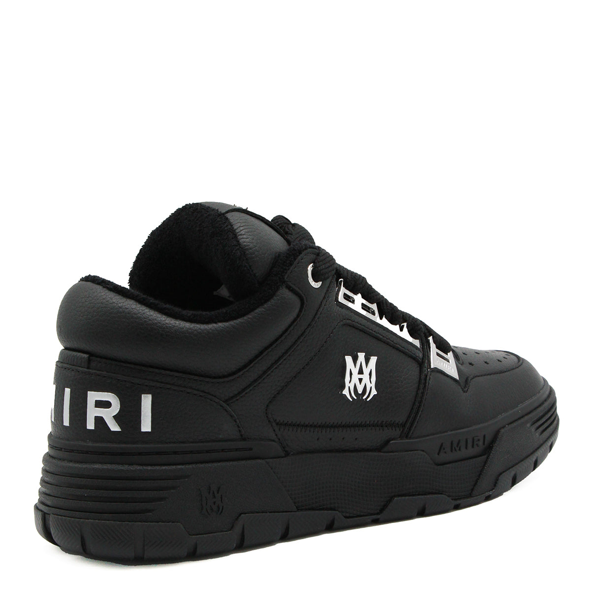 BLACK LEATHER METALLIC MA-1 SNEAKERS