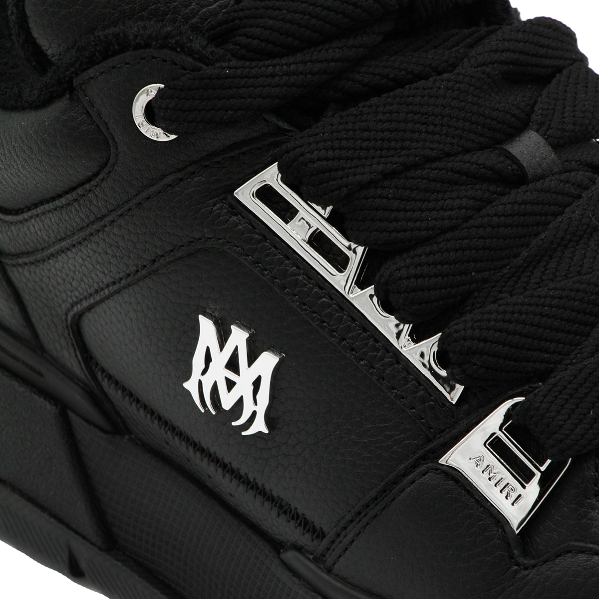 BLACK LEATHER METALLIC MA-1 SNEAKERS