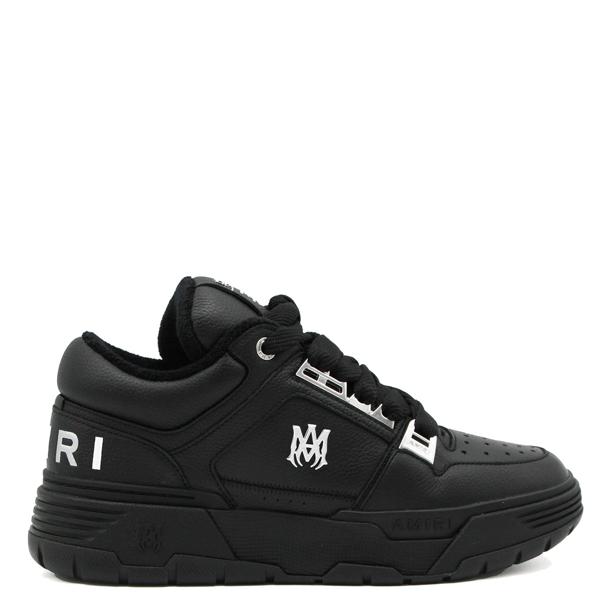 BLACK LEATHER METALLIC MA-1 SNEAKERS