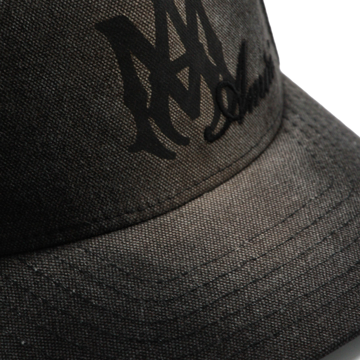 GREY COTTON MA SCRIPT BASEBALL CAP