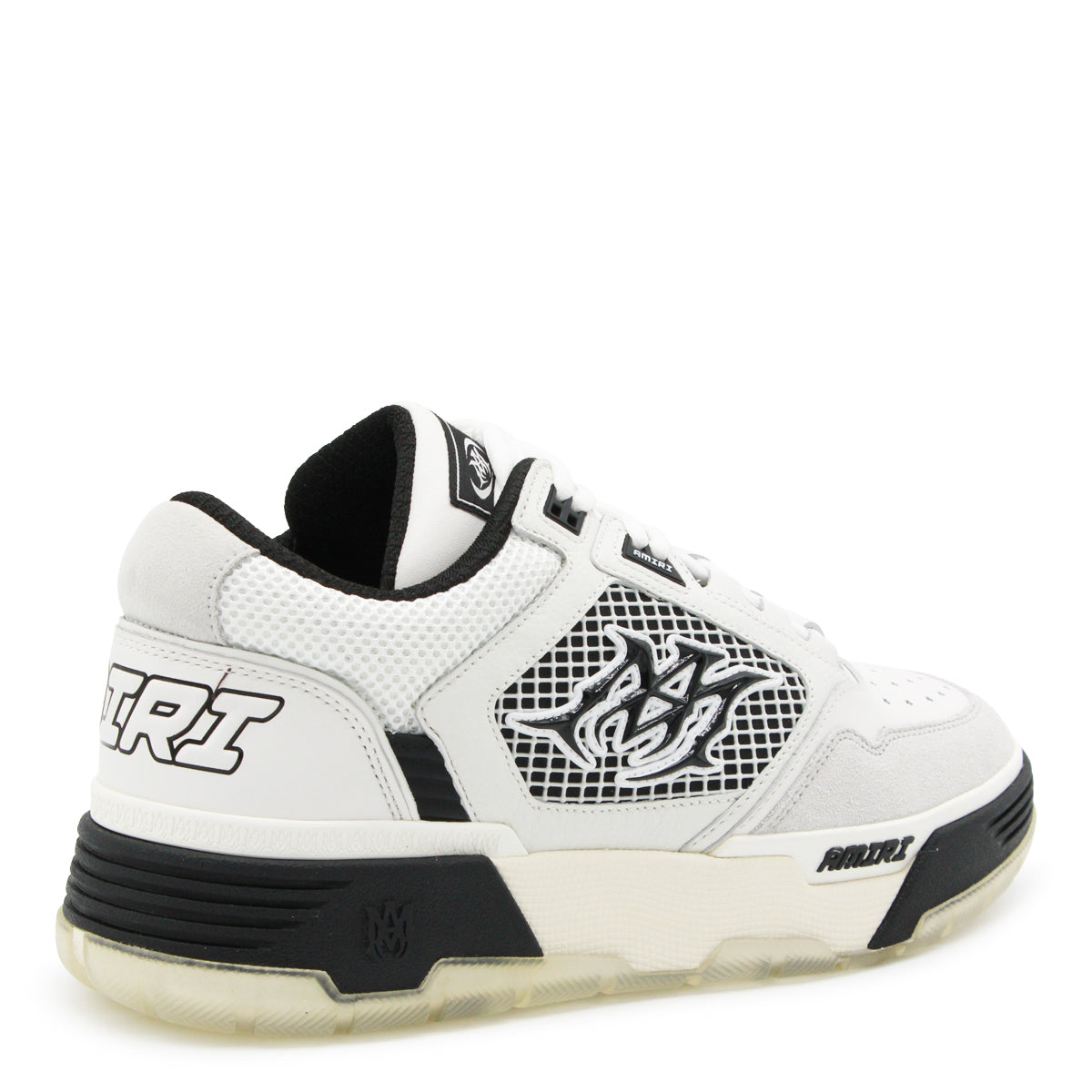 WHITE AND BLACK LEATHER MA 94 SNEAKERS
