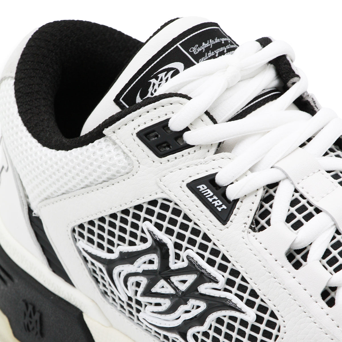 WHITE AND BLACK LEATHER MA 94 SNEAKERS