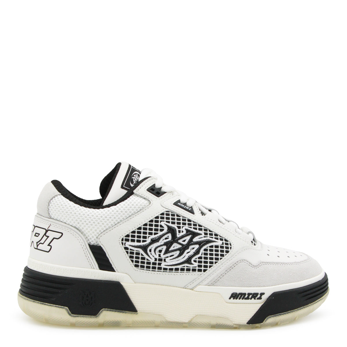 WHITE AND BLACK LEATHER MA 94 SNEAKERS