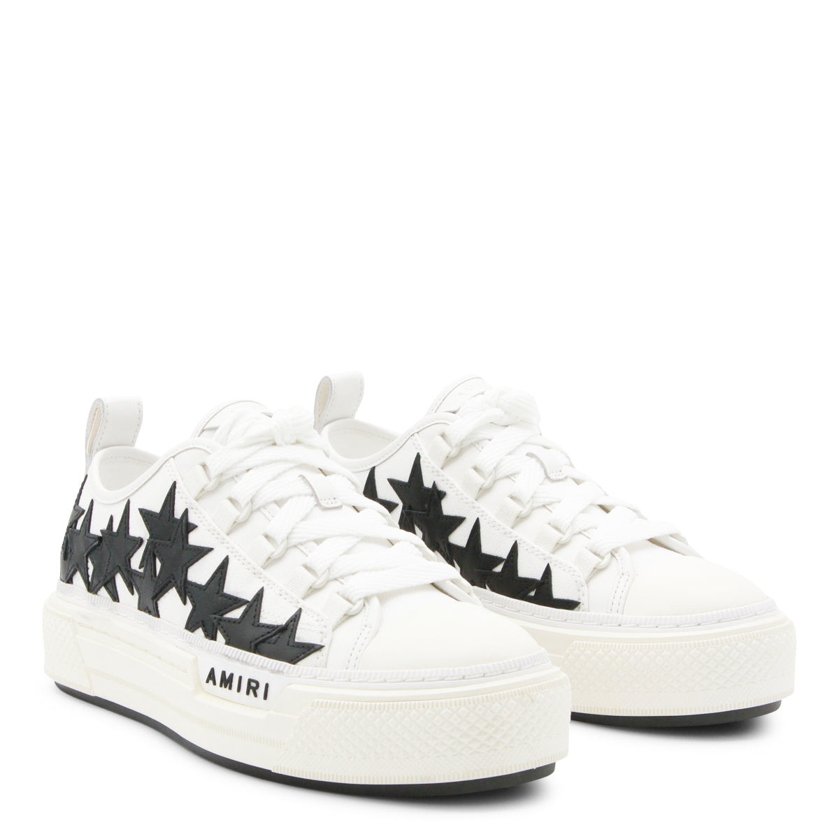 WHITE AND BLACK STARS COURT SNEAKERS