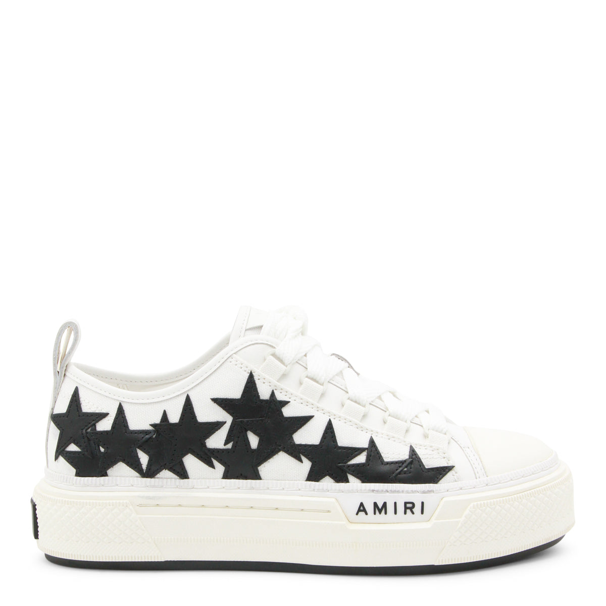 WHITE AND BLACK STARS COURT SNEAKERS