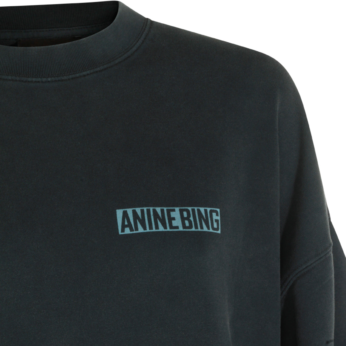 WASHED BLACK COTTON MILES PALM SWEATSHIRT