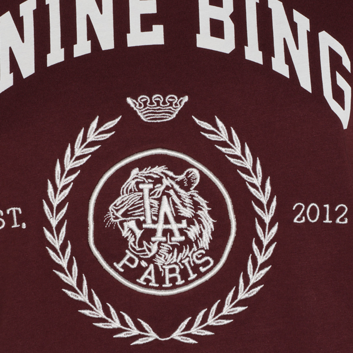 BURGUNDY COTTON JAYLIN TEE COLLEGIATE T-SHIRT