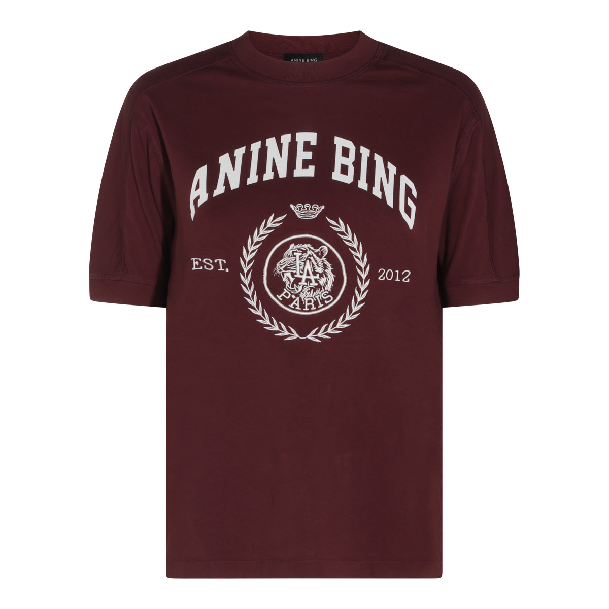 BURGUNDY COTTON JAYLIN TEE COLLEGIATE T-SHIRT