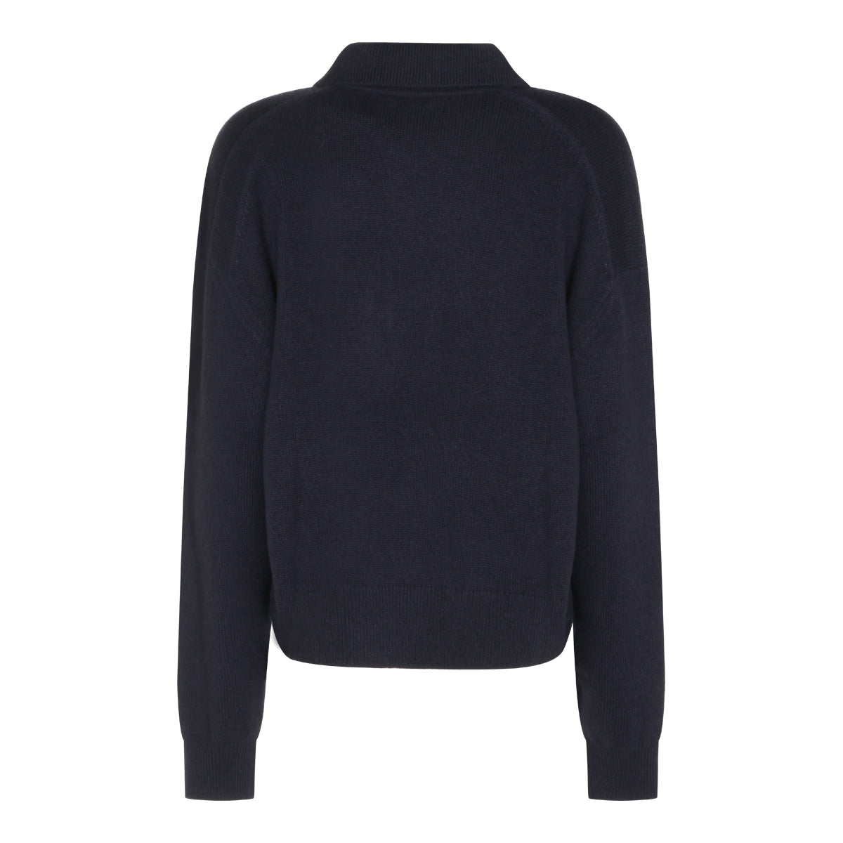 NAVY CASHMERE LEE POLO SWEATER