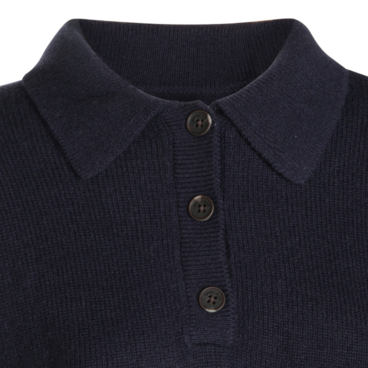 NAVY CASHMERE LEE POLO SWEATER