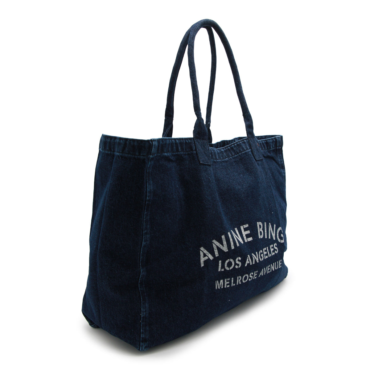DARK BLUE COTTON LEO DENIM TOTE