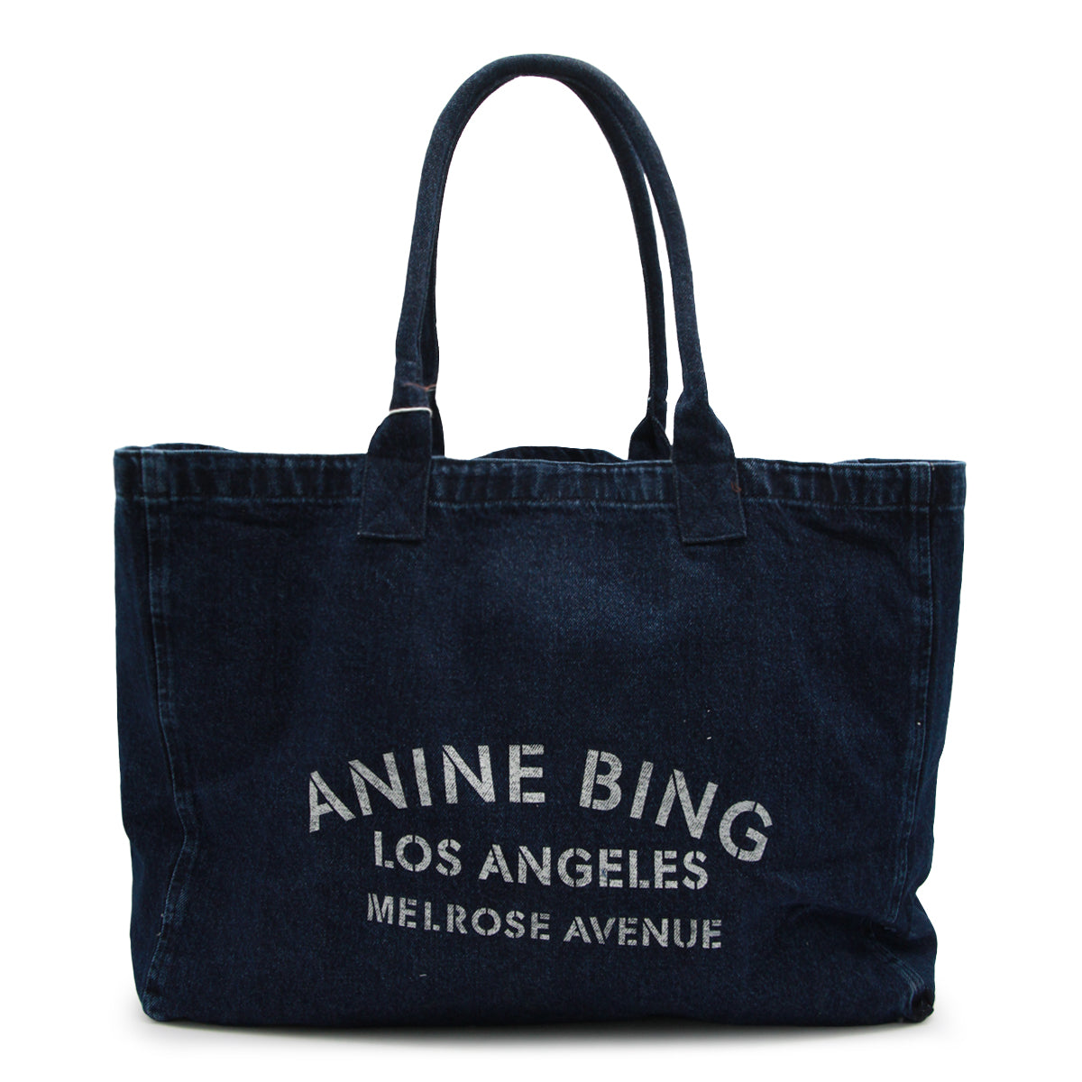DARK BLUE COTTON LEO DENIM TOTE