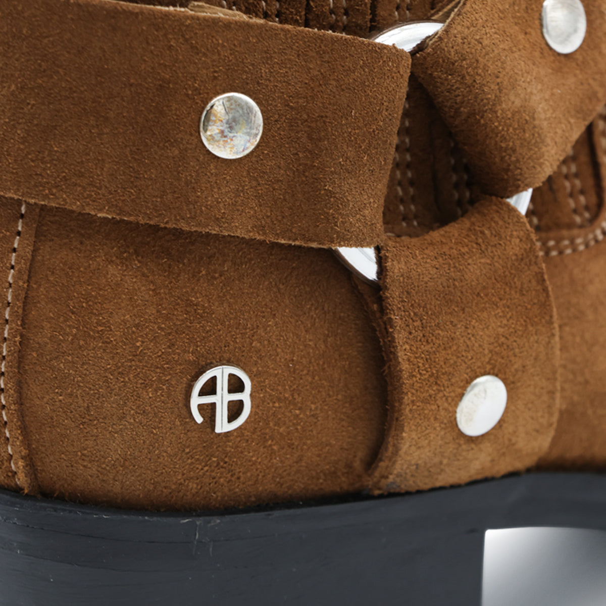 BROWN SUEDE MID BIKER BOOTS