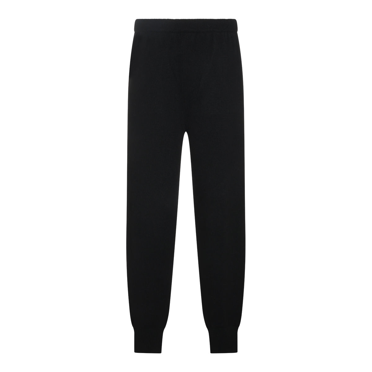 BLACK WOOL AND SILK BLEND PANTS