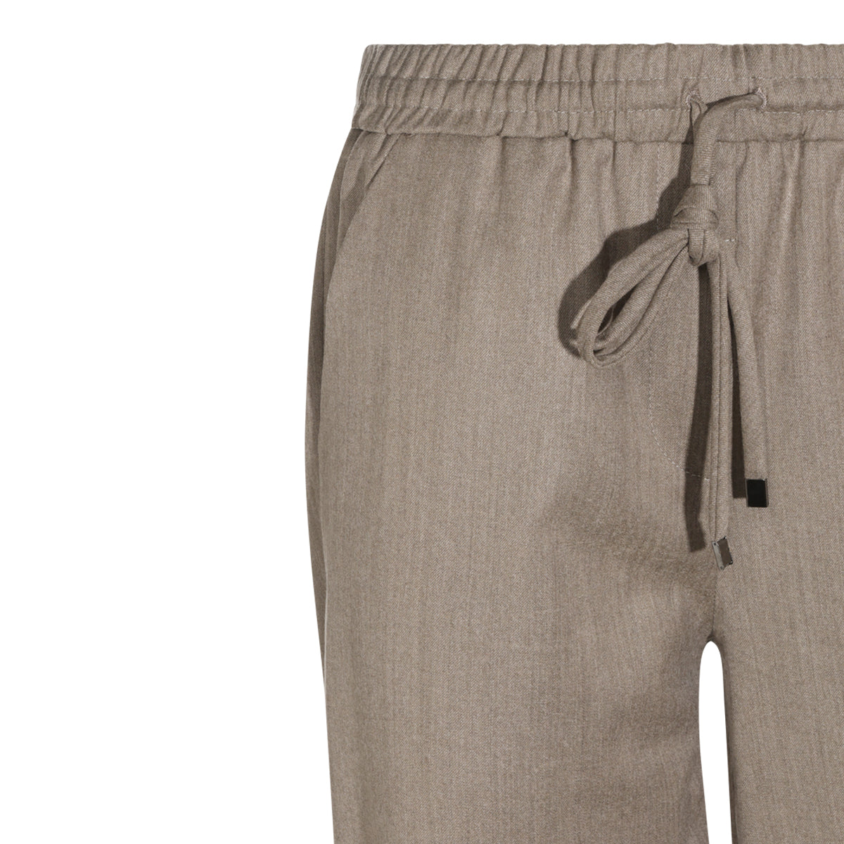 KHAKI WOOL BLEND PANTS