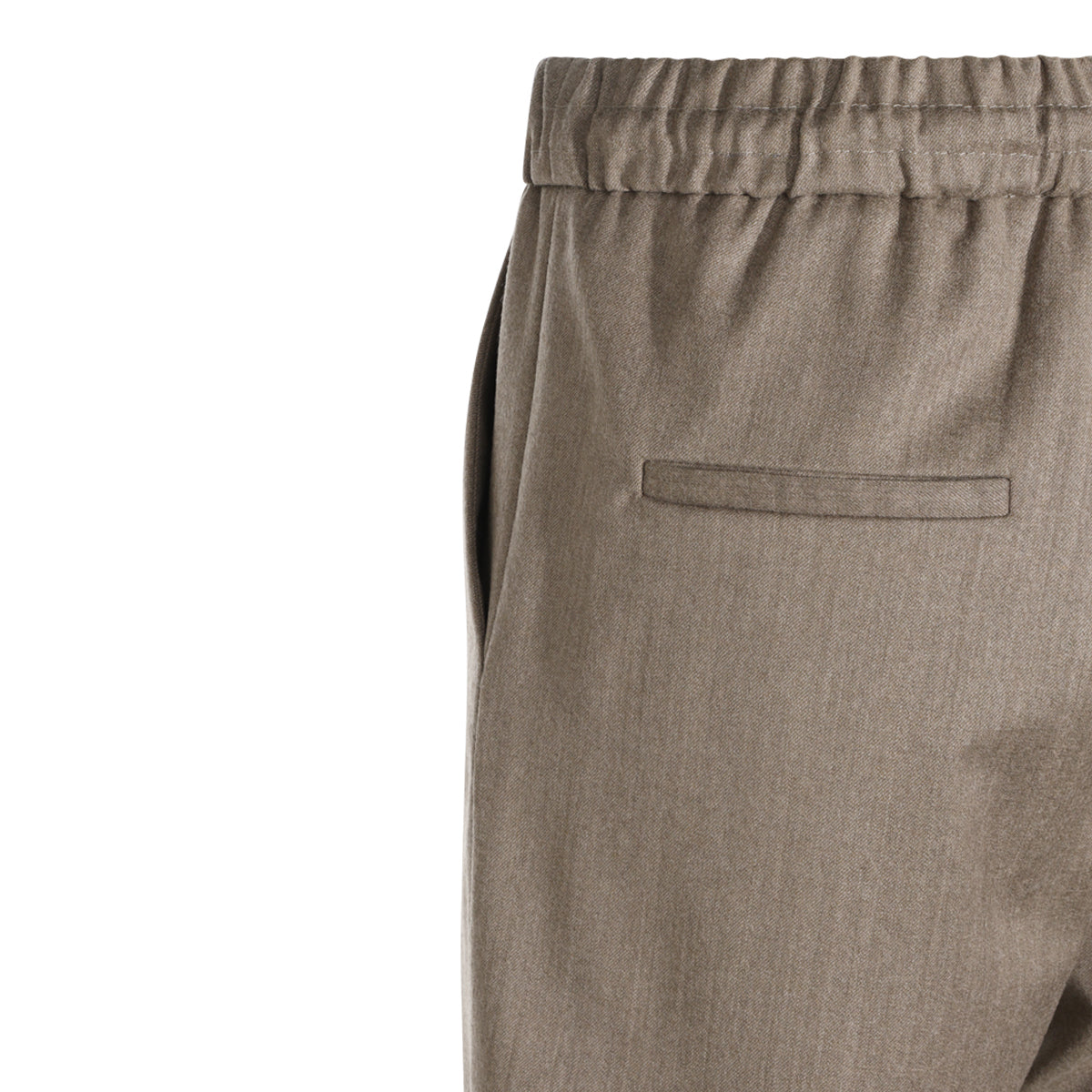 KHAKI WOOL BLEND PANTS