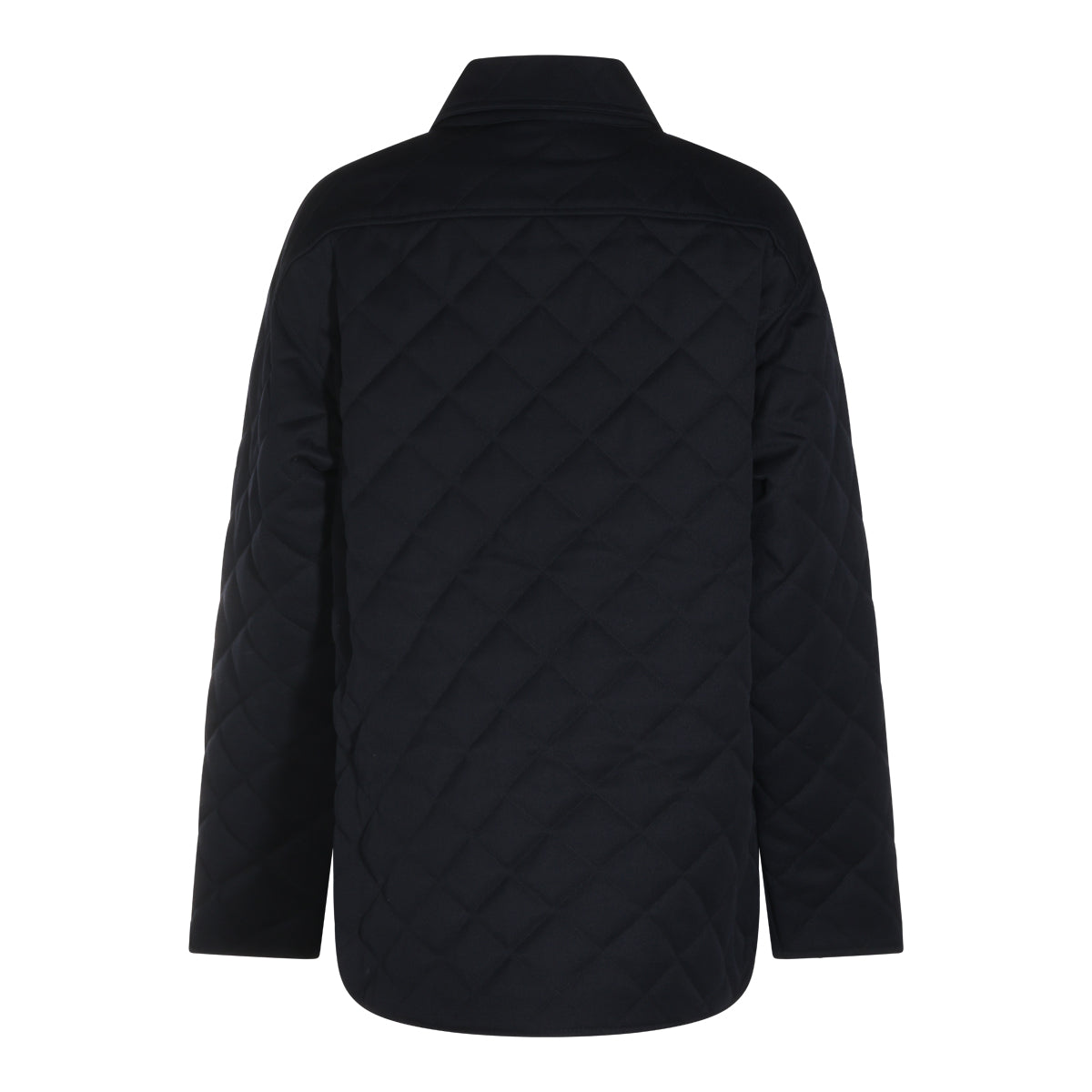 DARK NAVY VIRGIN WOOL BLEND DOWN JACKET