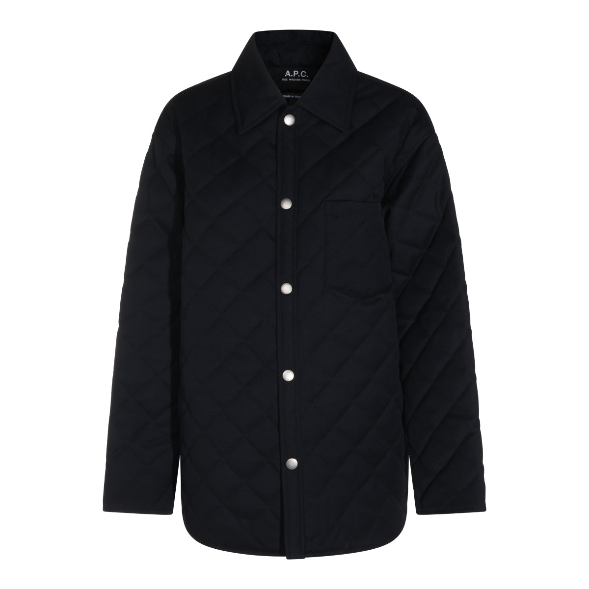 DARK NAVY VIRGIN WOOL BLEND DOWN JACKET