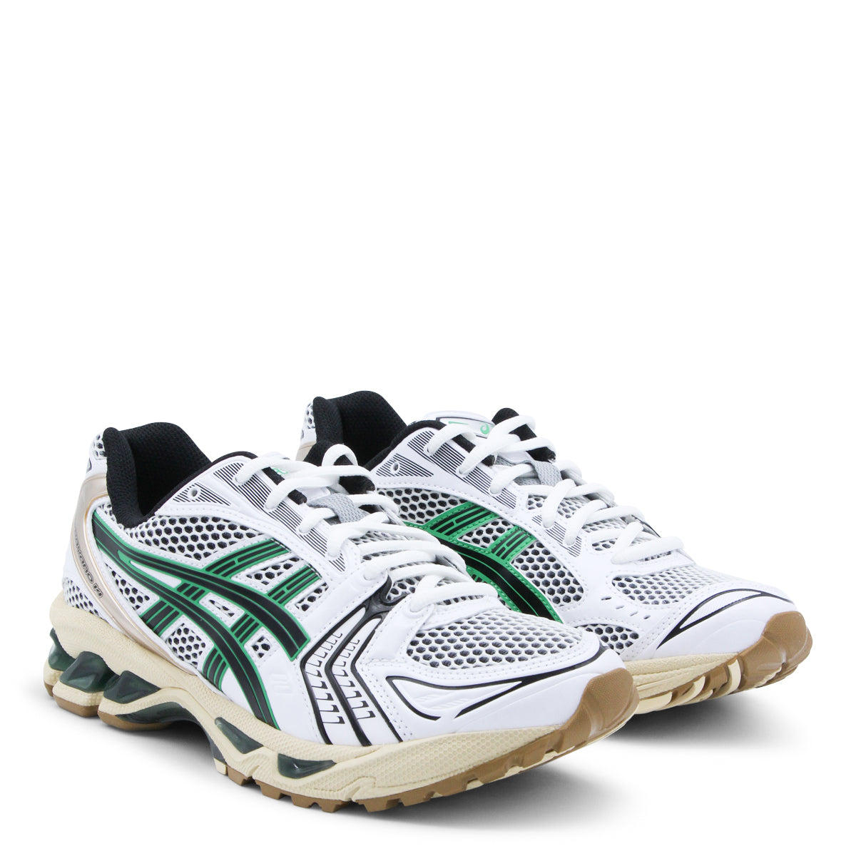 WHITE AND HINOKI BEIGE GEL KAYANO 14 SNEAKERS