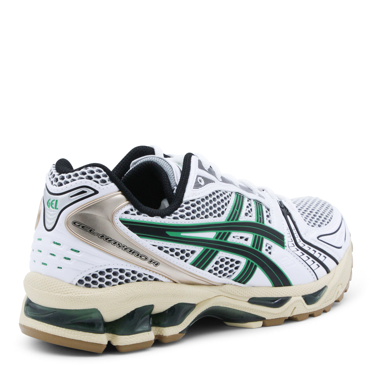 WHITE AND HINOKI BEIGE GEL KAYANO 14 SNEAKERS
