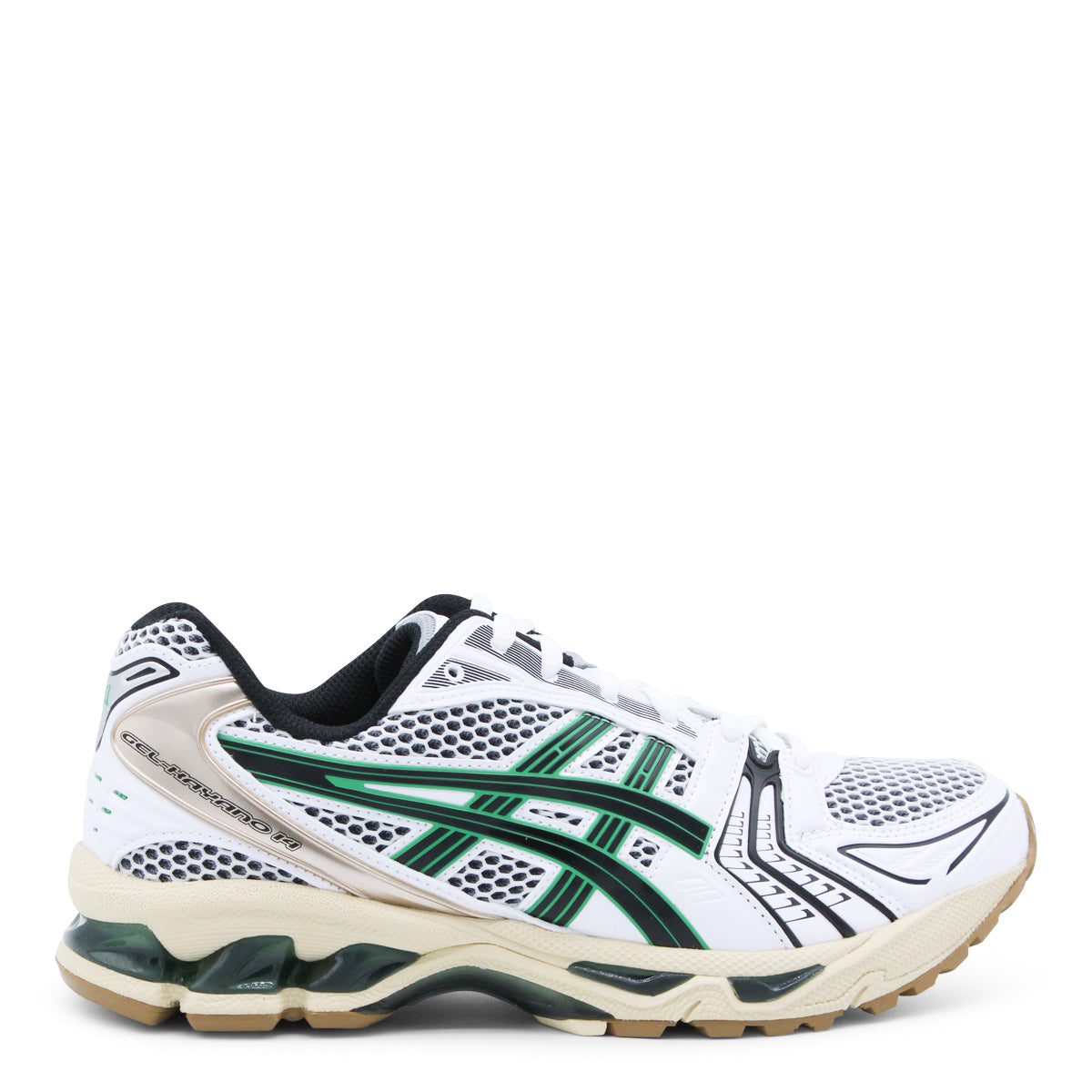 WHITE AND HINOKI BEIGE GEL KAYANO 14 SNEAKERS