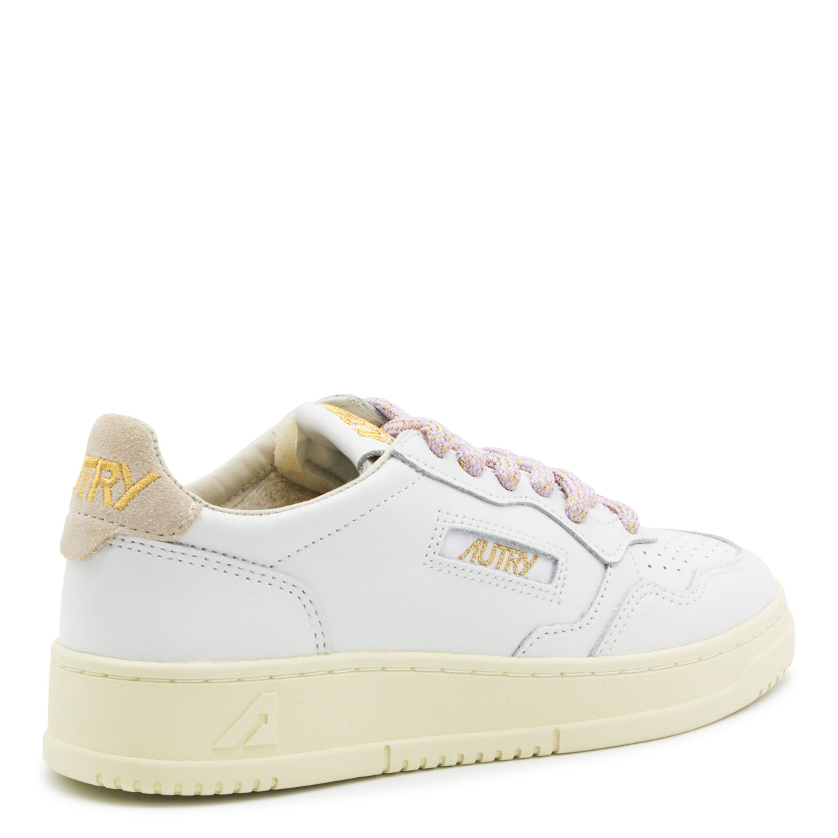 CREAM AND WHITE LEATHER MEDALIST SNEAKERS