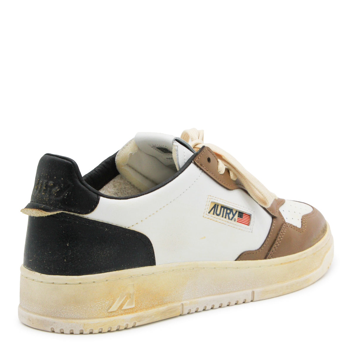 WHITE AND MALTMAL LEATHER SUPER VINTAGE SNEAKERS
